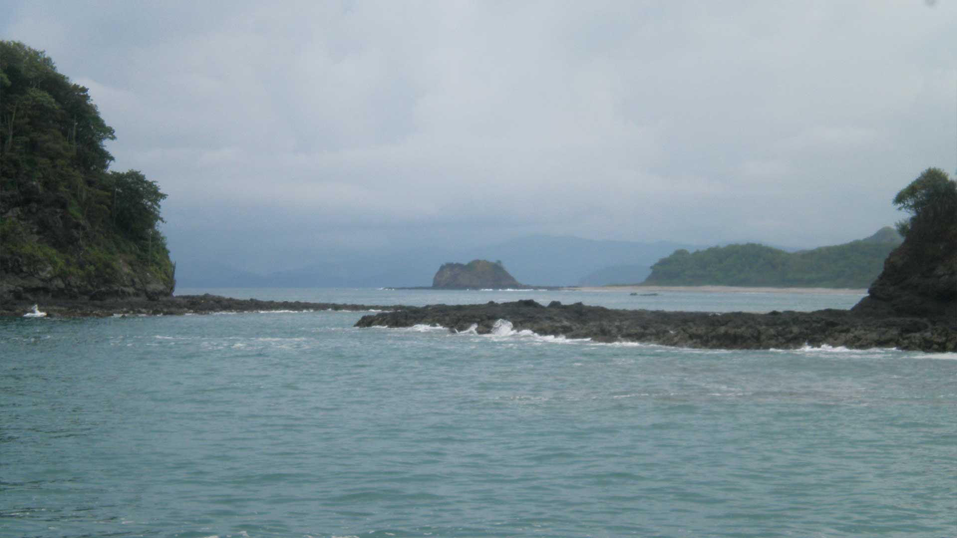 Beach with rocky islands in Guanacaste, Costa Rica